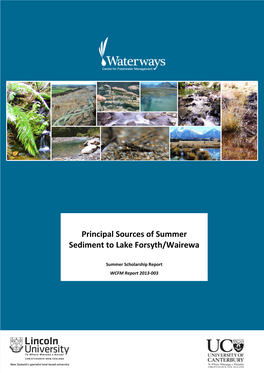 Principal Sources of Summer Sediment to Lake Forsyth/Wairewa