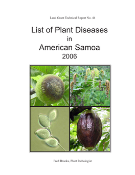 List of Plant Diseases American Samoa