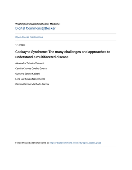 Cockayne Syndrome: the Many Challenges and Approaches to Understand a Multifaceted Disease