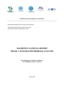 Mauritius National Report Phase 1: Integrated Problem Analysis