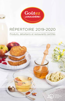 RÉPERTOIRE 2019-2020 Produits, Détaillants Et Restaurants Certifiés