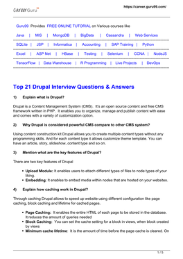 Top 21 Drupal Interview Questions & Answers