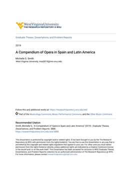 A Compendium of Opera in Spain and Latin America