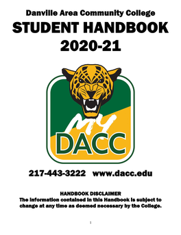 Student Handbook 2020-21