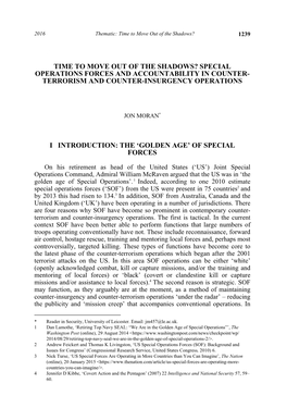 Special Operations Forces and Accountability in Counter- Terrorism and Counter-Insurgency Operations