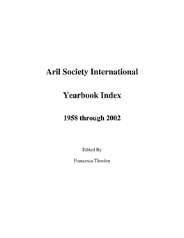 Yearbook Index 1958~2002