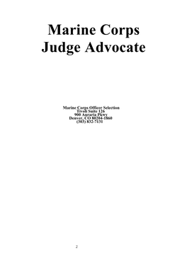 Marine Corps Judge Advocate