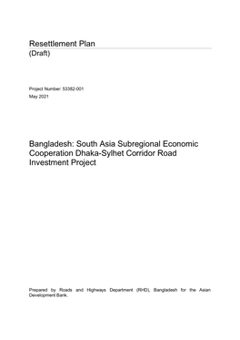 Resettlement Plan Bangladesh: South Asia Subregional Economic