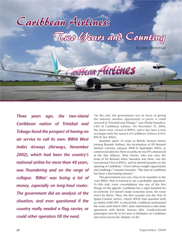 Caribbean Airlines: Two Years and Counting by Ken Donohue KEN DONOHUE