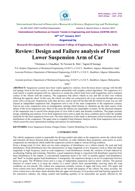 Review: Design and Failure Analysis of Front Lower Suspension Arm of Car