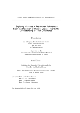 Exploring Vivianite in Freshwater Sediments – from the Detection of Mineral Grains Towards the Understanding of Their Occurrence