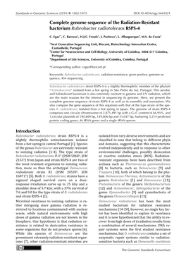 Rubrobacter Radiotolerans RSPS-4