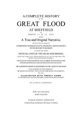 A Complete History of the Great Flood at Sheffield