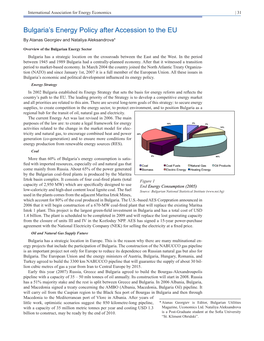 Bulgaria's Energy Policy After Accession to the EU