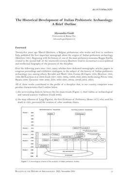 The Historical Development of Italian Prehistoric Archaeology: a Brief Outline