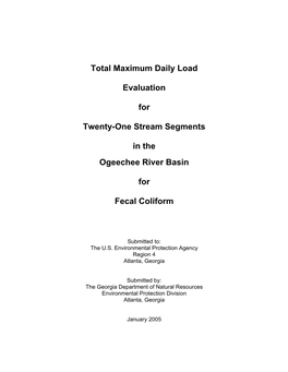 Fecal Coliform TMDL Report