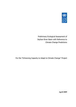 Preliminary Ecological Assessment of Seyhan River Basin with Reference to Climate Change Predictions