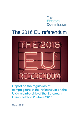 Our Report on the Regulation of Campaigners at the EU Referendum