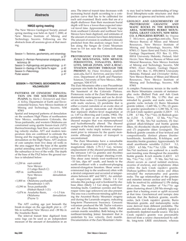 New Mexico Geological Society Spring Meeting Abstracts