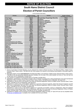 Notice of Election