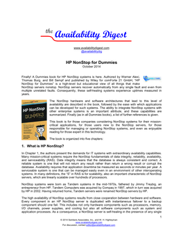 Availability Digest