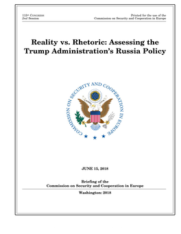Reality Vs. Rhetoric: Assessing the Trump Administration's Russia Policy