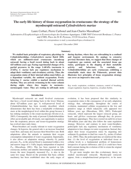 The Strategy of the Myodocopid Ostracod Cylindroleberis Mariae