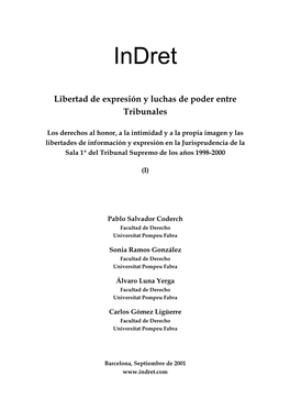 Libertad De Expresión Y Luchas De Poder Entre Tribunales