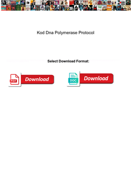 Kod Dna Polymerase Protocol