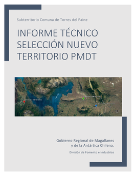 Informe Técnico Selección Nuevo Territorio Pmdt