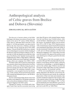 Anthropological Analysis of Celtic Graves from Brežice and Dobova (Slovenia)