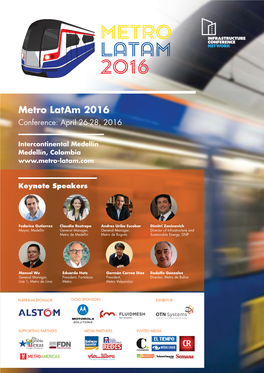 Metro Latam 2016 Conference: April 26-28, 2016