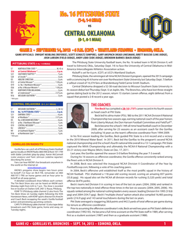 No. 16 PITTSBURG STATE CENTRAL OKLAHOMA