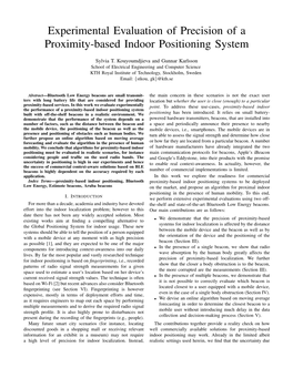 Experimental Evaluation of Precision of a Proximity-Based Indoor Positioning System