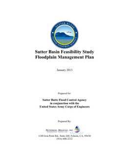 Sutter Basin Feasibility Study Floodplain Management Plan