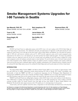 Smoke Management Systems Upgrades for I-90 Tunnels in Seattle