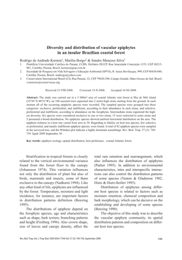 Diversity and Distribution of Vascular Epiphytes in an Insular Brazilian Coastal Forest