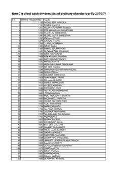 Uncollected Cash Divident Fy 70-71 Download