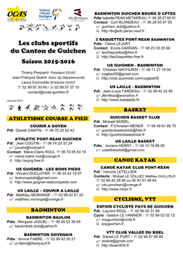 Les Clubs Sportifs Du Canton De Guichen