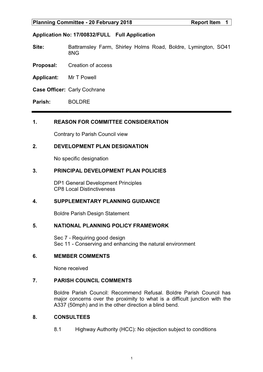 Planning Committee - 20 February 2018 Report Item 1