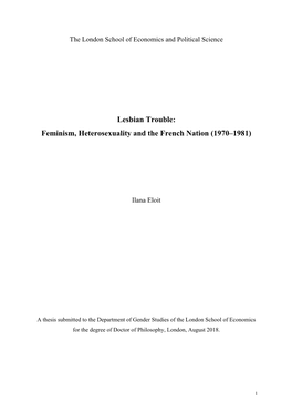 Lesbian Trouble: Feminism, Heterosexuality and the French Nation (1970–1981)