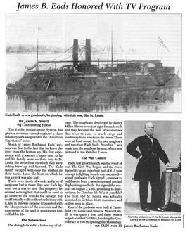 Eads Built Seven Gunboats, Beginning' by JAMES V. SWIFT WJ