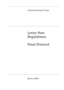 Letter Post Regulations Final Protocol