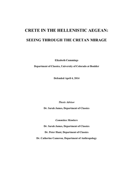 Crete in the Hellenistic Aegean