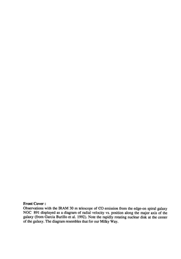 Front Cover : Observations with the IRAM 30 M Telescope of CO Emission from the Edge-On Spiral Galaxy NGC 891 Displayed As a Diagram of Radial Velocity Vs