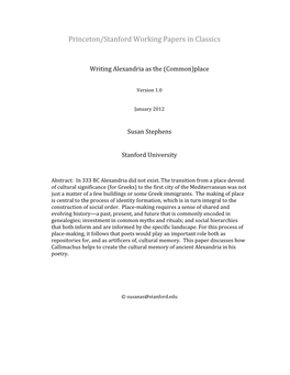 Princeton/Stanford Working Papers in Classics