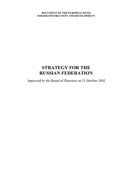 Strategy for the Russian Federation