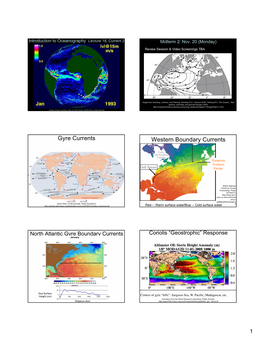 Gyre Currents Western Boundary Currents