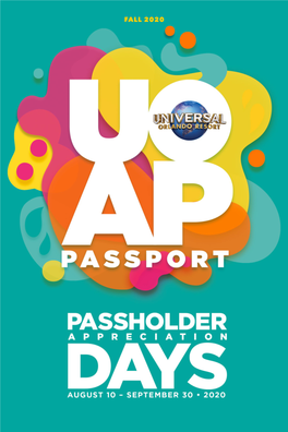 UOAP Passholder Appreciate Days Fall 2020