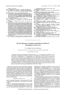 The Taft Equation As Applied to Equilibrium Acidities of Nitroalkanes, G(Chz), NO2